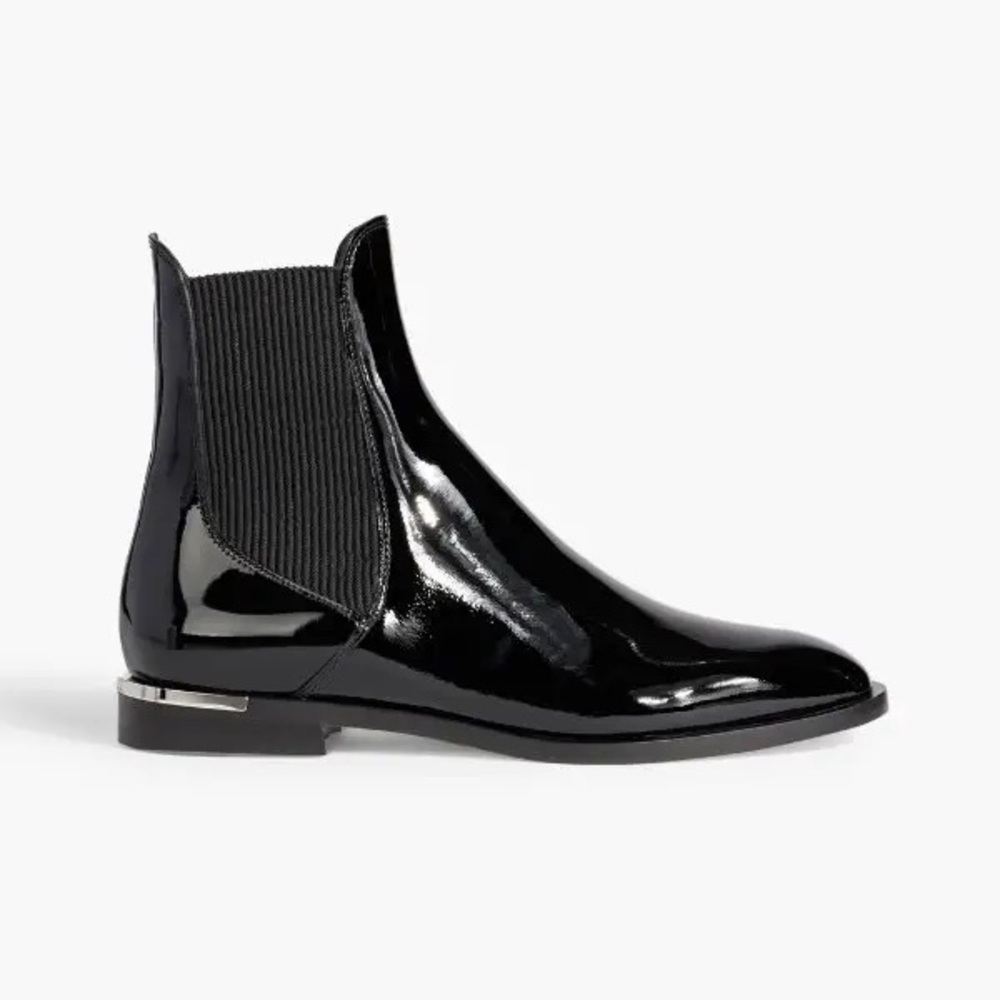 Jimmy Choo Black Ankle Boots Patent Leather Rain Boots